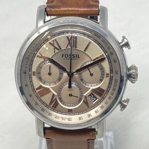 Fossil Buchanan Chronograph Watch Men 40mm Silver Tone Date FS5117 New Battery
